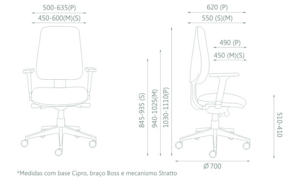 Desenho Cadeira Ergonômica Orion Eroflex
