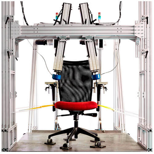 ABNT13962 teste apoia braços cadeira de escritorio giratoria