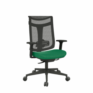 Cadeira Taos Eroflex preta com encosto em tela e regulagem de profundidade